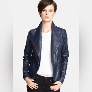 Vince Lambskin Leather Scuba Jacket